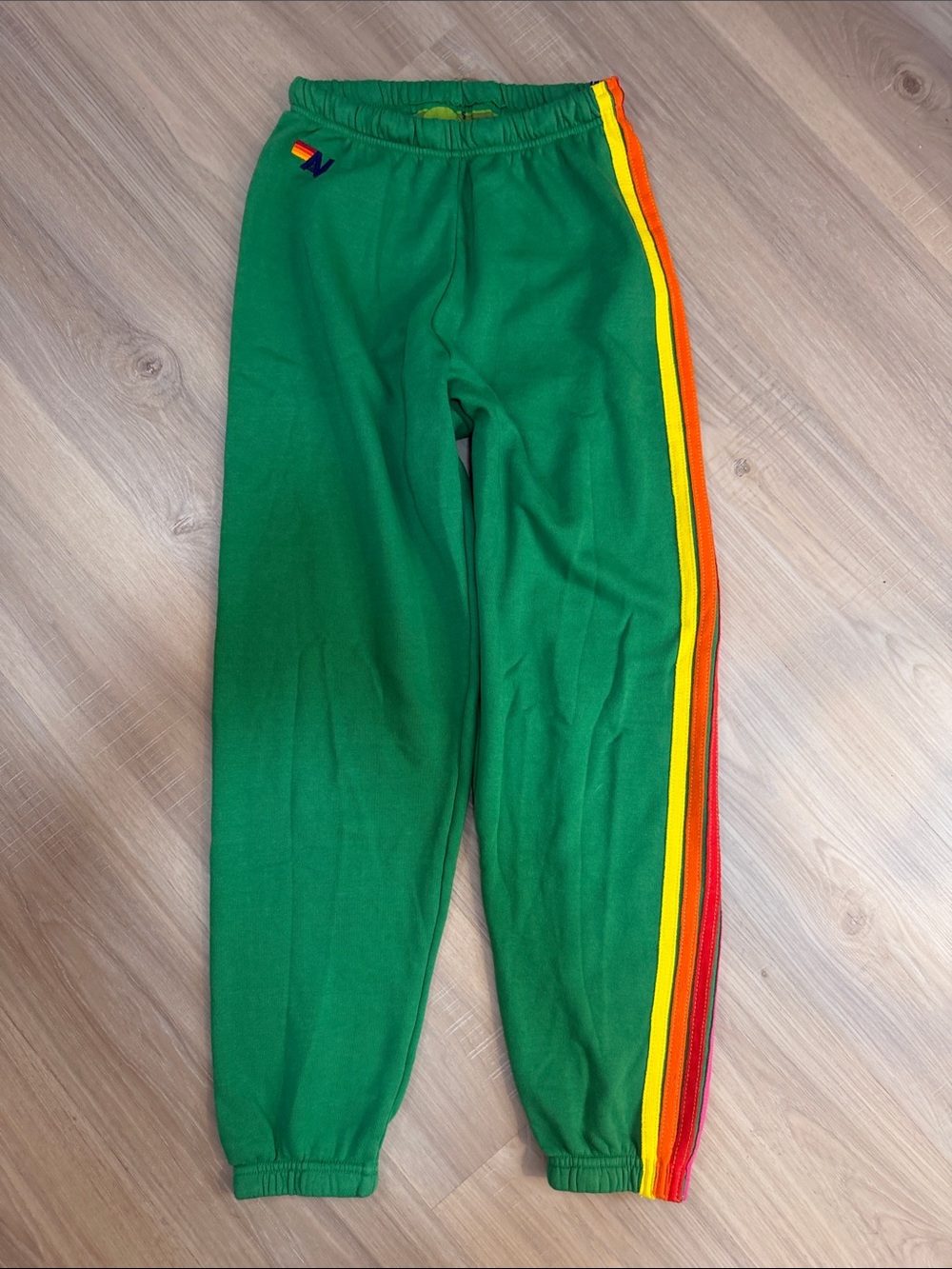 Aviator Nation Green Striped Sweatpants Joggers. Sz Small